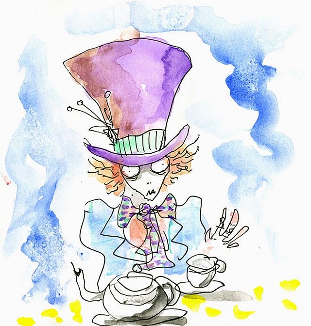 640x672 alice in wonderland tim burton's illustrations art tim - Tim Burton Mad Hatter Drawing