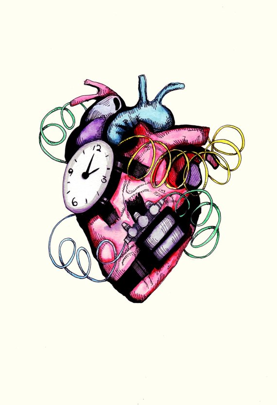 570x833 time bomb heart fine art print etsy - Time Bomb Drawing