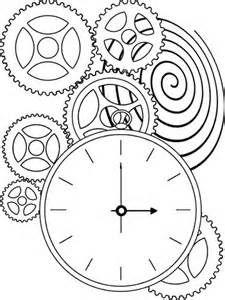 225x300 Steampunk Clock Drawing Kids Pages - Time Clock Drawing