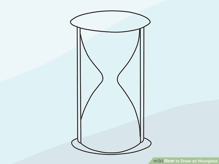 728x546 How To Draw An Hourglass Steps - Timer Drawing