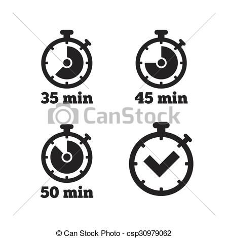 450x470 Timer Icons Fifty Minutes Stopwatch Symbol Timer Icons Clip - Timer Drawing