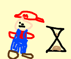 300x250 Badly Drawn Mario And A Timer Drawing - Timer Drawing