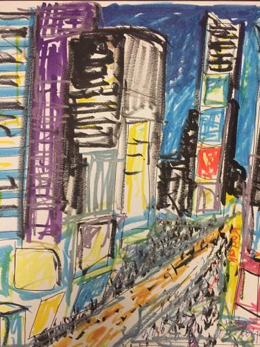 375x500 time square drawing - Times Square Drawing