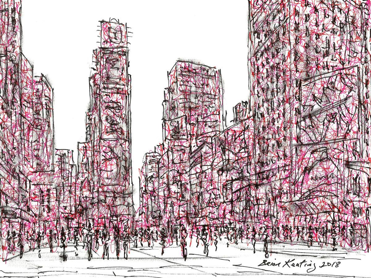 1200x898 times square drawing - Times Square Drawing