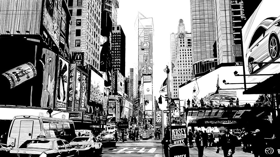 900x506 times square drawing - Times Square Drawing