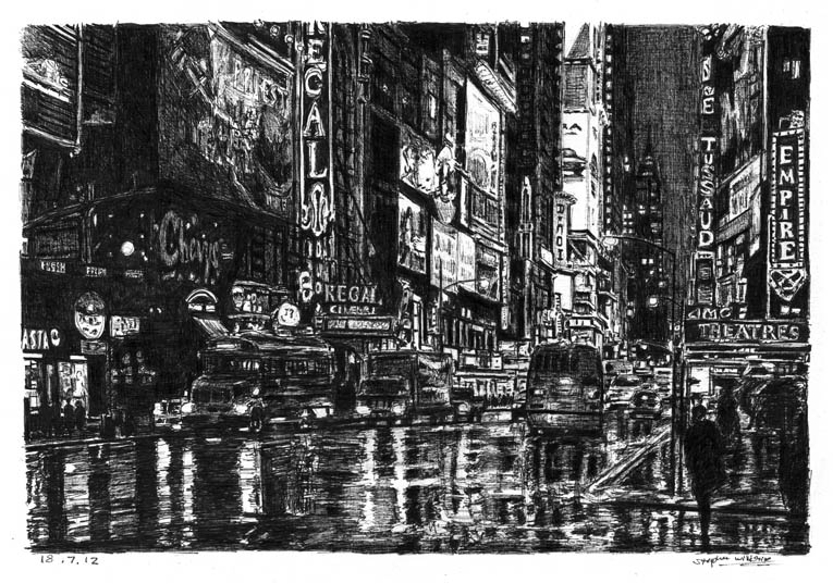 765x536 times square street scene - Times Square Drawing