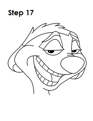 300x388 How To Draw Timon - Timon And Pumbaa Drawing