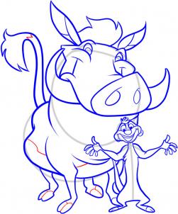 251x302 How To Draw How To Draw Timon And Pumbaa - Timon And Pumbaa Drawing