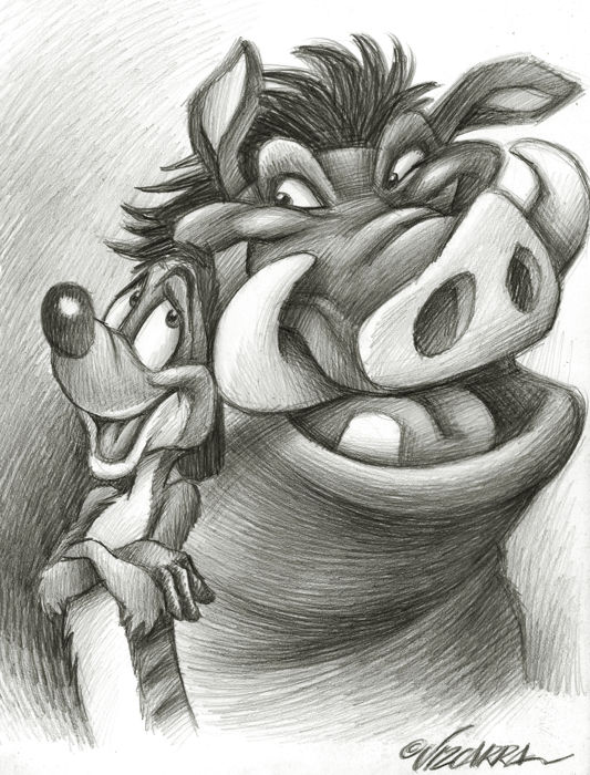 533x700 Pumbaa Timon - Timon And Pumbaa Drawing
