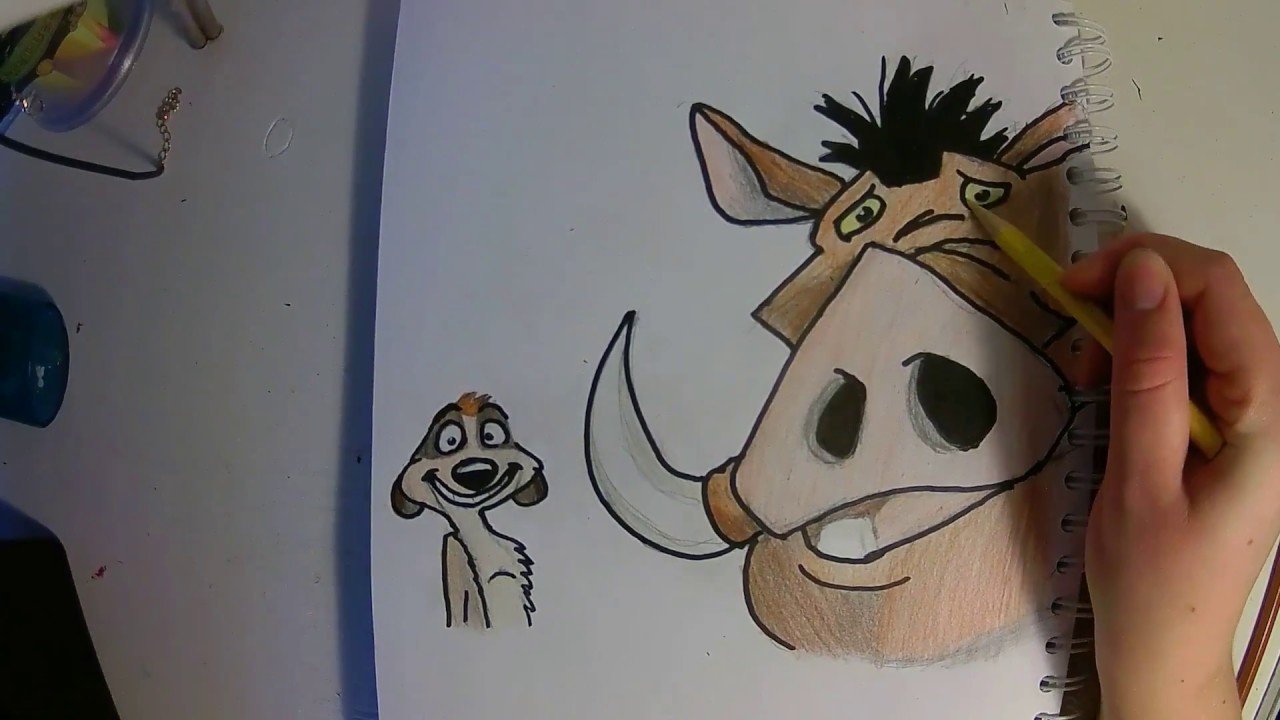 1280x720 Timon And Pumbaa Drawing - Timon And Pumbaa Drawing
