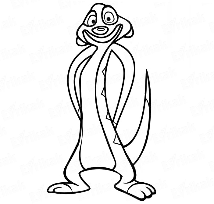 702x669 How To Draw Timon From The Lion King In Stages - Timon Drawing