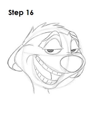 300x388 How To Draw Timon In Drawings, Disney - Timon Drawing