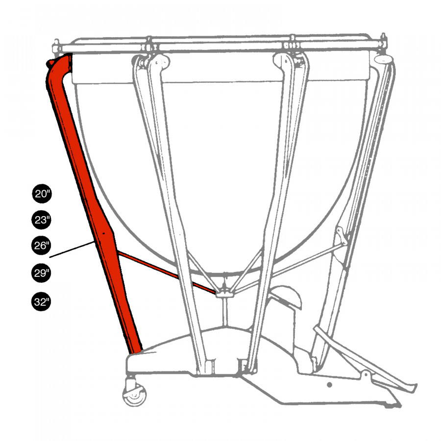 900x900 Ludwig Strut Assembly For Grand Symphonic Professional Model - Timpani Drawing