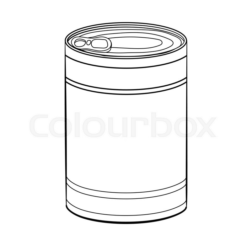800x800 Hand Drawn Sketch Of Food Can Stock Vector Colourbox - Tin Can Drawing