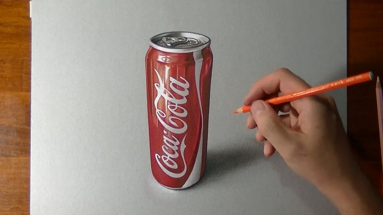 1280x720 how to draw a coca cola slim can - Tin Can Drawing