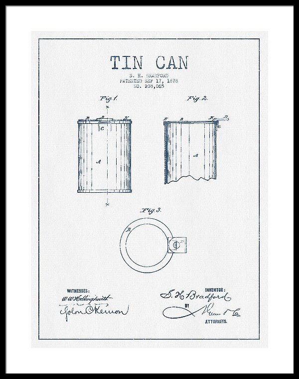 600x759 Tin Can Patent Drawing - Tin Can Drawing