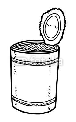 250x400 Tin Can Waste Cartoon Vector And Illustration, Black And White - Tin Can Drawing