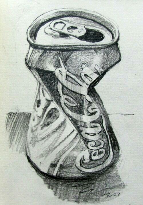 500x717 Sketch Of Cola Tin Sketches Drawings, Art, Art Sketches - Tin Drawing