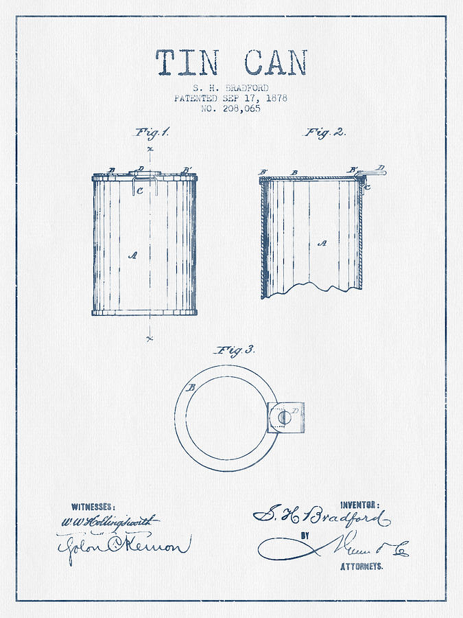 675x900 Tin Can Patent Drawing - Tin Drawing