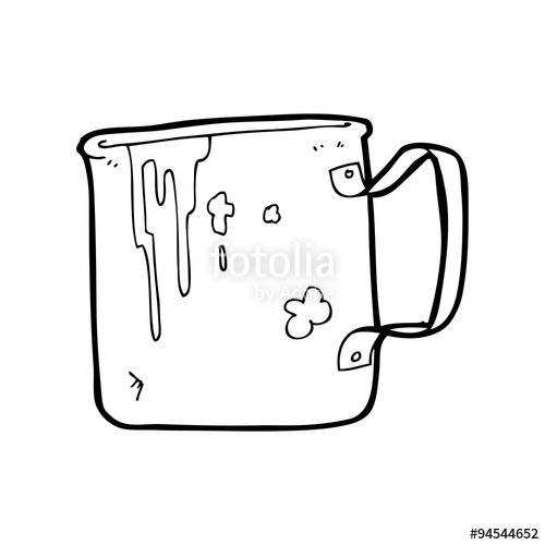 500x500 Line Drawing Cartoon Old Tin Cup Stock Image And Royalty Free - Tin Drawing
