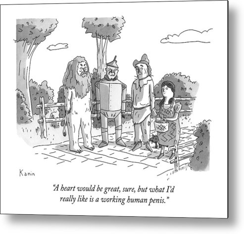 493x472 the tin man of the wizard of oz speaks metal print - Tin Man Drawing