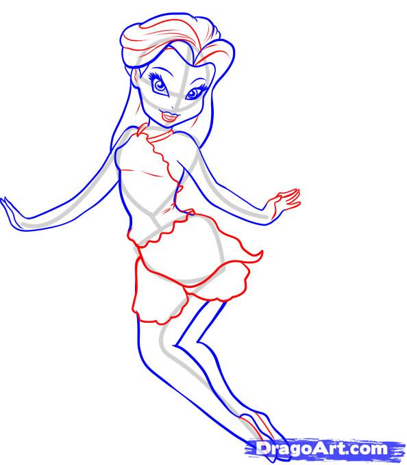 594x680 How To Draw Rosetta, Step - Tinkerbell And Friends Drawing