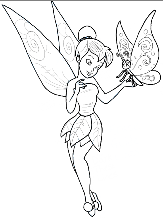 550x736 how to draw tinkerbell holding a butterfly with easy to follow - Tinkerbell Drawing