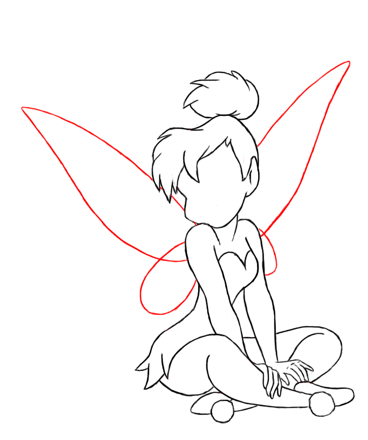 750x896 how to draw tinkerbell - Tinkerbell Drawing