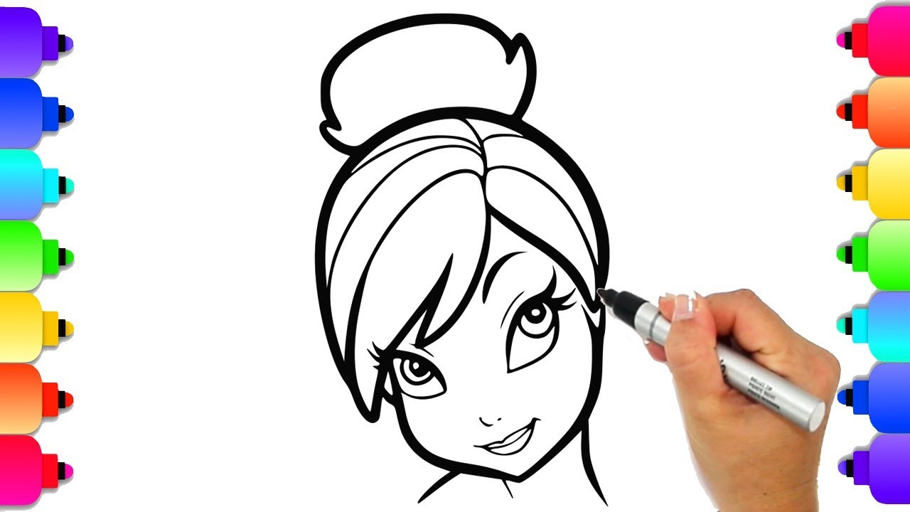 1280x720 How To Draw Tinkerbell Easy Step - Tinkerbell Drawing Step By Step