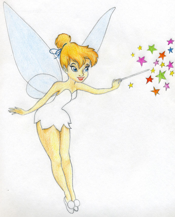 710x882 Draw Tinkerbell Is Very Easy - Tinkerbell Drawing Step By Step