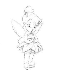 236x307 How To Draw Disney Characters How To Draw Tinkerbell Easy Step - Tinkerbell Drawing Step By Step