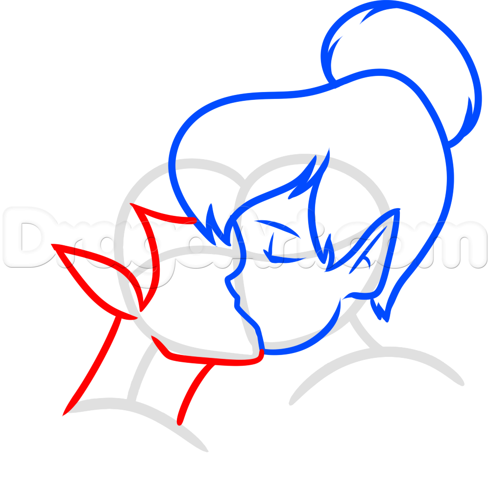 1000x1009 How To Draw Peter Pan And Tinkerbell, Step - Tinkerbell Drawing Step By Step