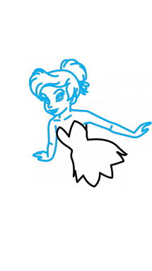 215x382 How To Draw Tinkerbell, Fairy Tales, Easy Step - Tinkerbell Easy Drawing