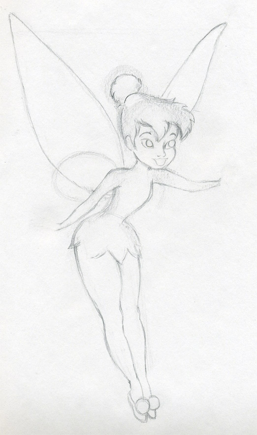 522x882 Draw Tinkerbell Is Very Easy - Tinkerbell Easy Drawing