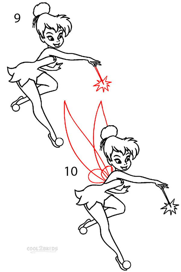600x900 Tinkerbell Drawing Step - Tinkerbell Easy Drawing