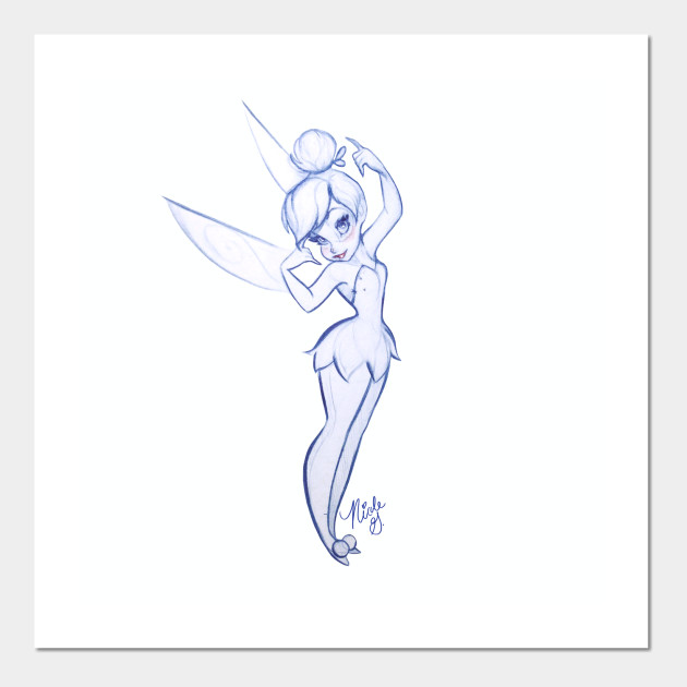 630x630 Tink In Blue - Tinkerbell Original Drawing