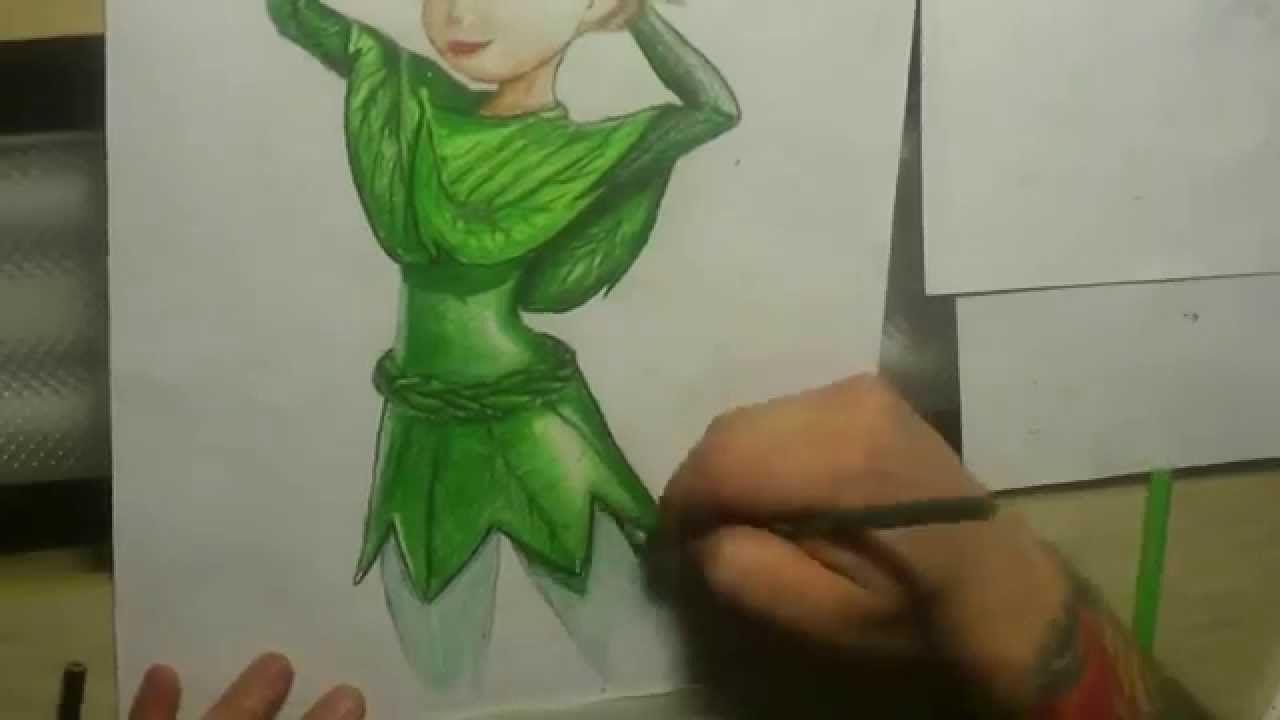 1280x720 Tinkerbell Drawing Timelapse - Tinkerbell Original Drawing