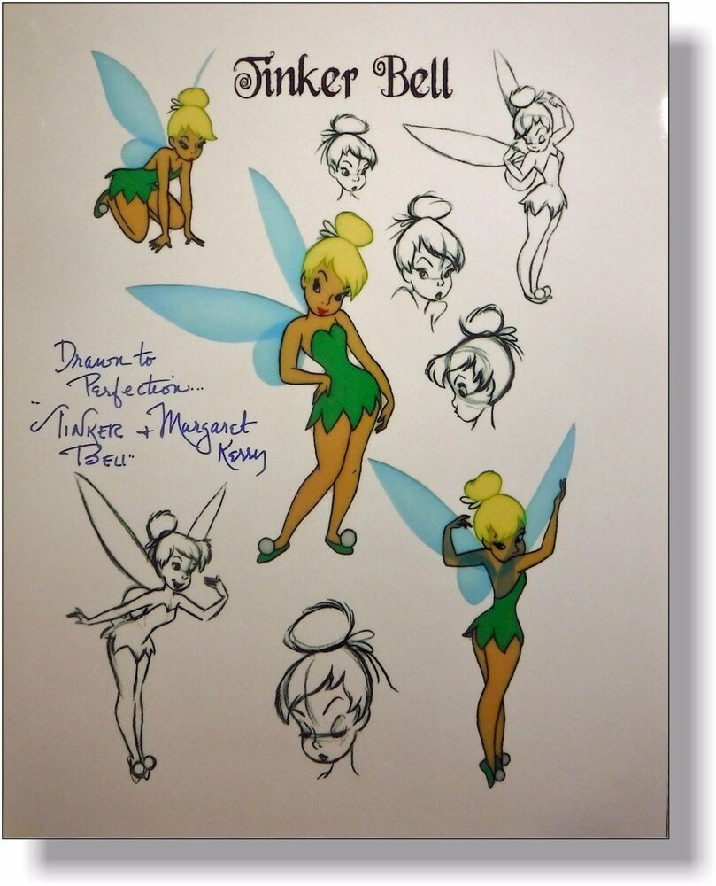 809x1000 Tinkerbell Drawn To Perfection Original Disney Margaret Kerry - Tinkerbell Original Drawing