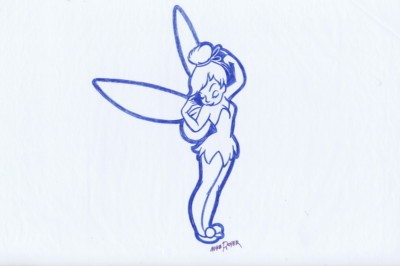 400x266 Tinkerbell Peter Pan Disney Original Drawing Signed - Tinkerbell Original Drawing
