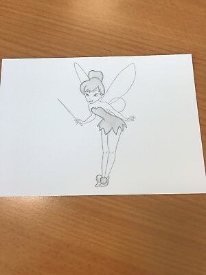 300x400 Disney Tinkerbell Drawing Sketch Original Artwork - Tinkerbell Original Drawing