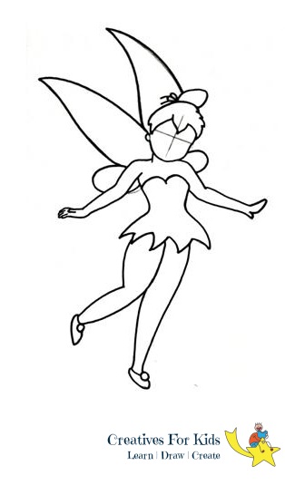 314x535 How To Draw Tinkerbell Step - Tinkerbell Outline Drawing