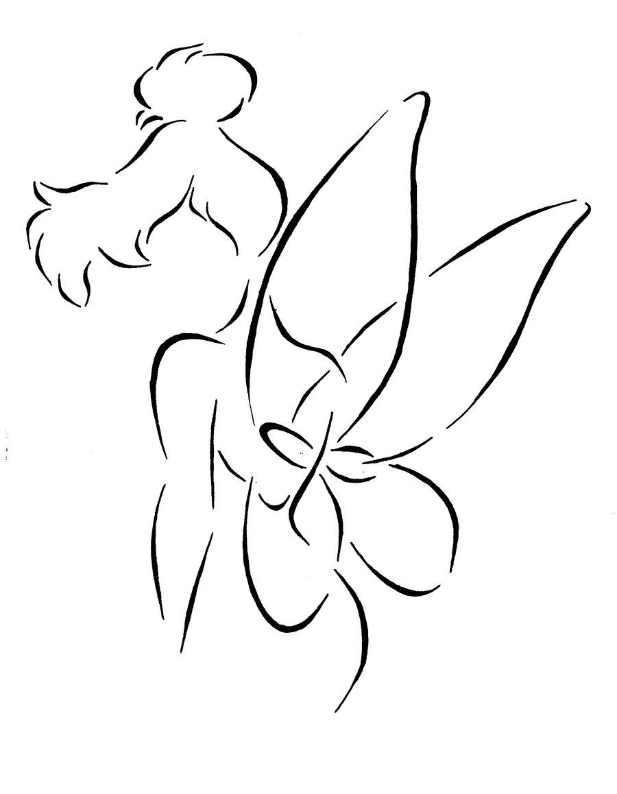 900x1158 i've always wanted a fairy tattoo so this outline of tinkerbell is - Tinkerbell Outline Drawing