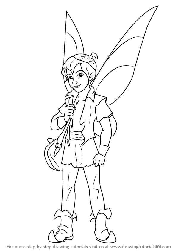 598x844 learn how to terence from tinker bell - Tinkerbell Outline Drawing
