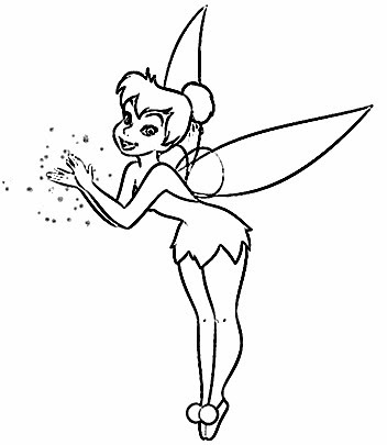 352x405 Outline Cartoon Tinkerbell Tattoo Design - Tinkerbell Outline Drawi...