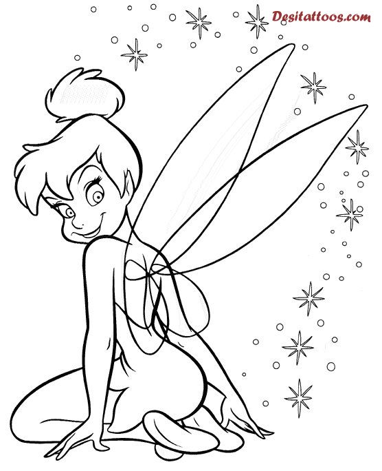 Tinkerbell Outline Drawing at Explore collection