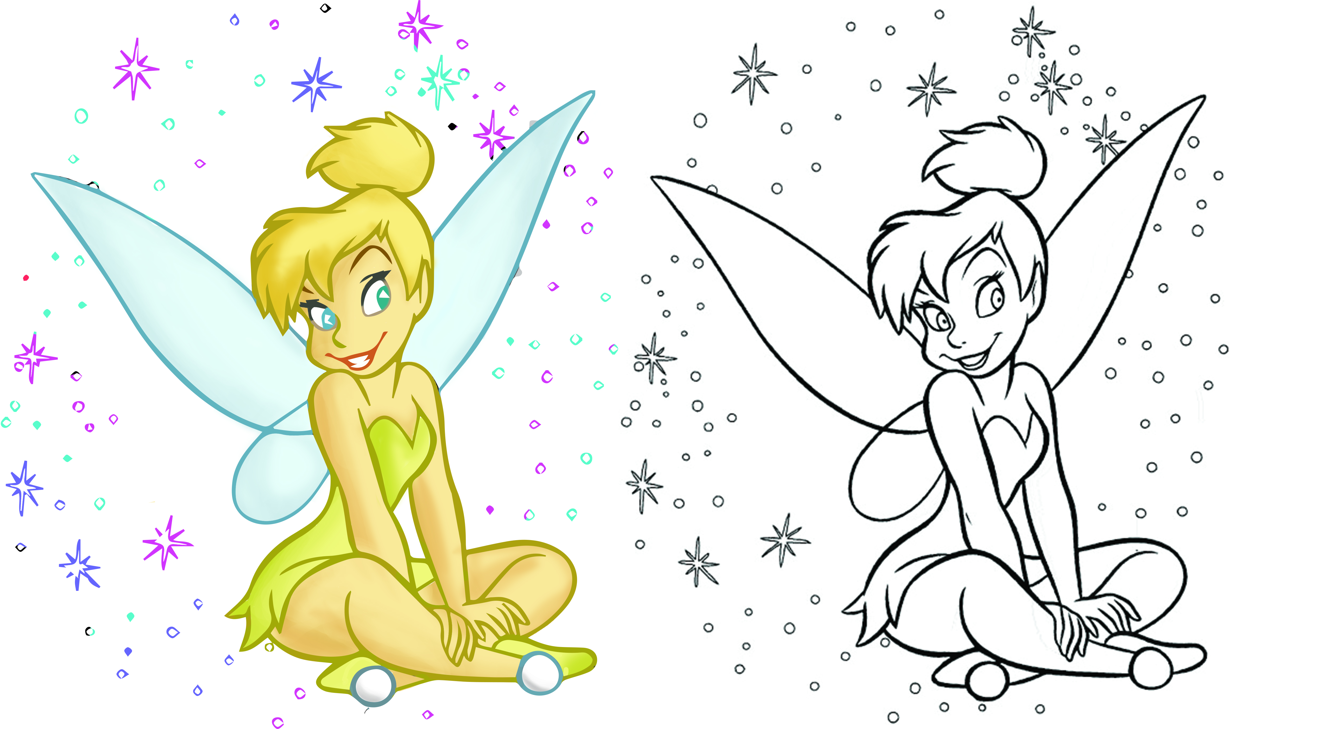 Tinkerbell Stefibeck - Tinkerbell Outline Drawing. 