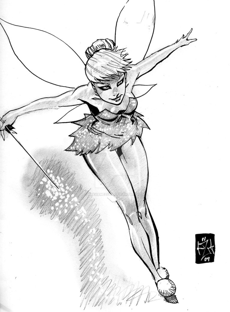 767x1041 Tinkerbell Pencil Sketch - Tinkerbell Pencil Drawing