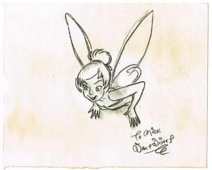 300x240 A Walt Disney Drawing A Drawing Of Tinkerbell - Tinkerbell Pencil Drawing