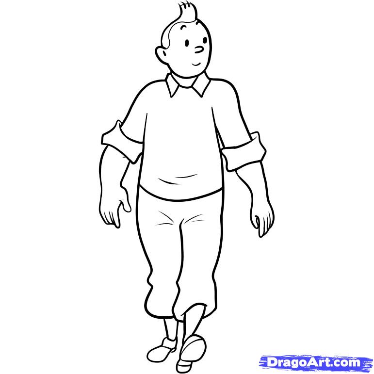 771x771 How To Draw Tintin, Step - Tintin Drawing