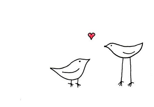 500x350 Cute Bird Drawing - Tiny Bird Drawing